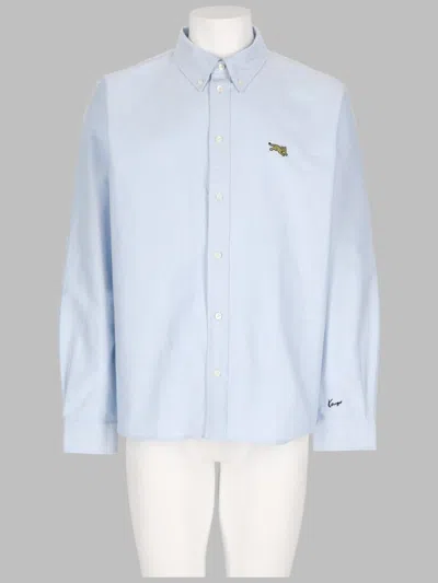 Kenzo Casual Cotton Oxford Shirt For Men In Blue