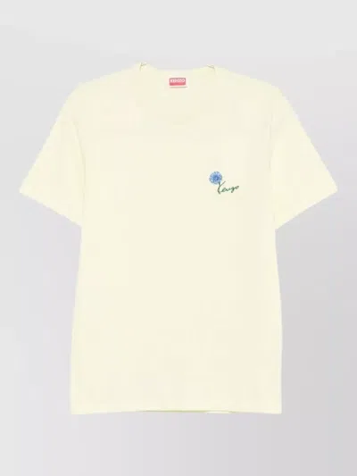 Kenzo Casual Crew Neck Shirt Embroidered Design In Neutral
