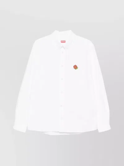Kenzo Casual Shirt Embroidered Button-down Collar In White
