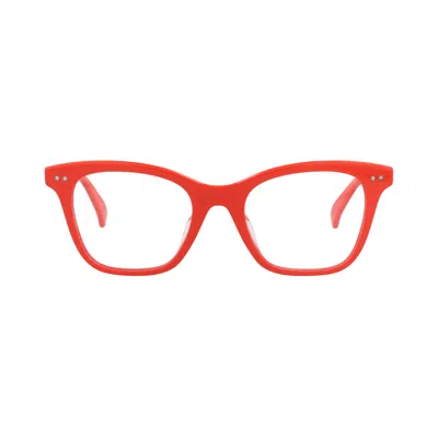 Pre-owned Kenzo Cat Eye-frame Acetate Optical Frames 'red/transparent' | Men's Size Onesize
