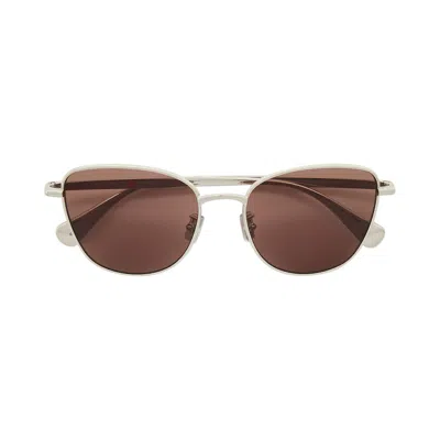 Pre-owned Kenzo Cat Eye Sunglasses 'palladium/brown' | Silver | Women's Size Onesize