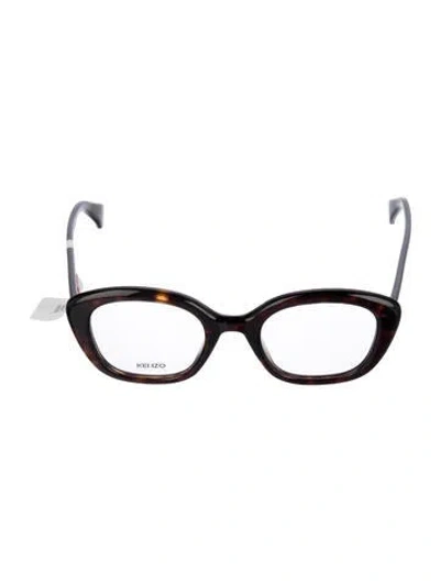 Pre-owned Kenzo Cat-eye Eyeglasses In Brown