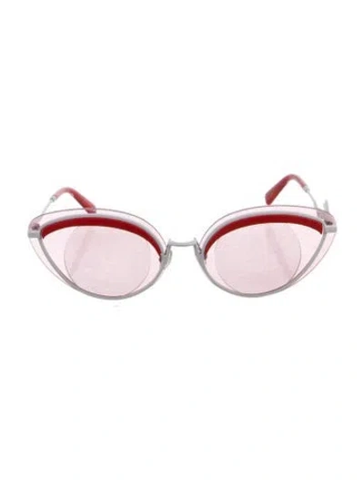 Pre-owned Kenzo Cat-eye Tinted Sunglasses In White