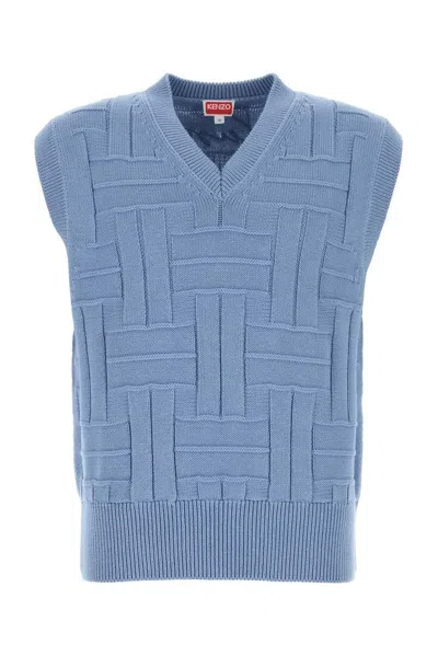 KENZO CERULEAN BLUE COTTON VEST