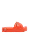 Kenzo Wide Strap Rubber Slide Mules In Naranja