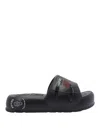 Kenzo Logo Puffer Slides In Negro