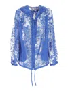 Kenzo Lace Jacket In Blue In Azul