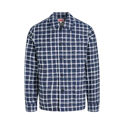 Kenzo Checks' Jacquard Overshirt Dark Blue