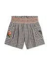 Kenzo Check-pattern Embroidered Shorts In Grey