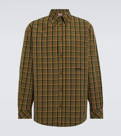Kenzo Checked Cotton Poplin Shirt In Multi
