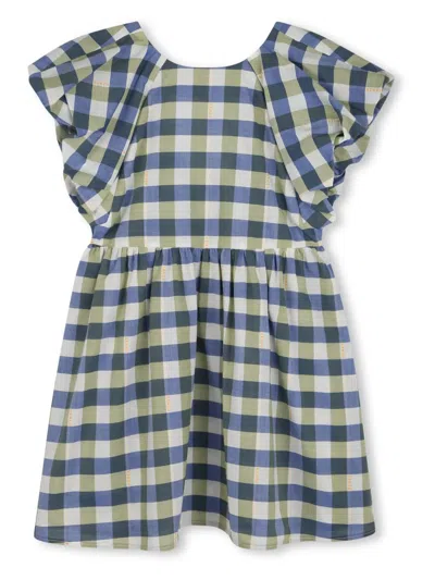 Kenzo Kids' Checked Dress In Blue
