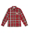 Kenzo Checked Printed Cotton Shirt In Red