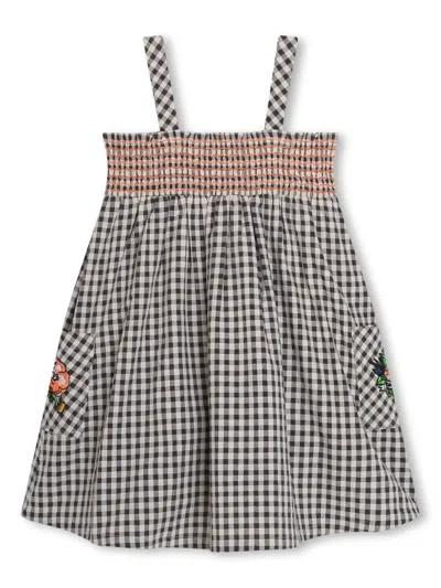 Kenzo Kids' Checked Sleeveless Dress In Grey