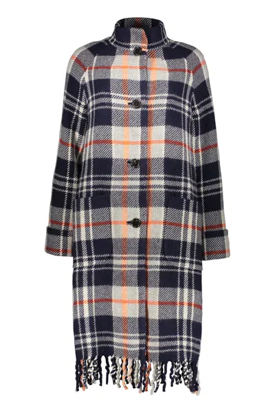 KENZO CHECKED WOOL COAT