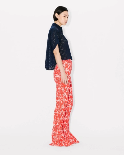 Kenzo Boke Flower Dévoré' Cropped Shirt Dark Blue