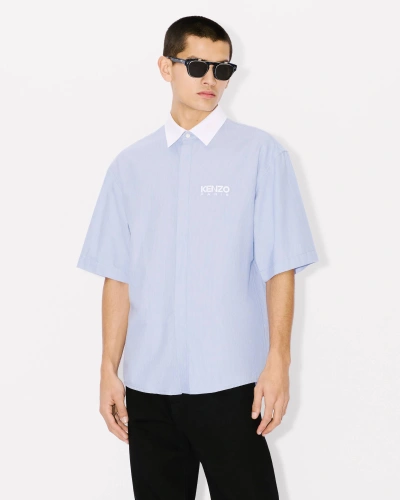 Kenzo Stripes Short Sleeve Shirt Sky Blue