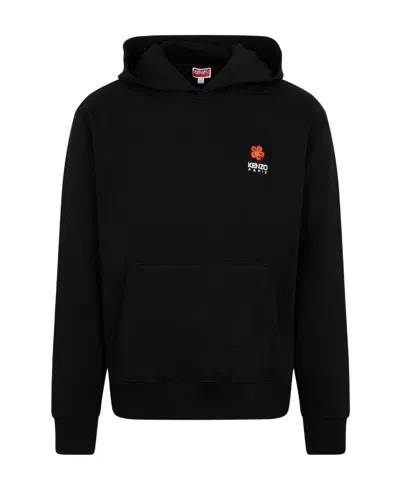 Kenzo Chest Logo-print Detail Hoodie In Black