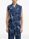 Kenzo Chiku-rin Camo Gilet In Blue