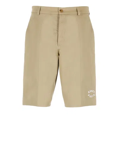 Kenzo Chino Bermuda In Beige