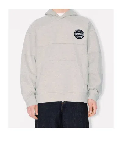 Kenzo ' City' Embroidered Oversized Hoodie In Cotton In Gray