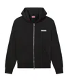Kenzo Hooded Sweater With Graphic Print And Pockets In Black