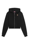 Kenzo Womens Black Lucky Tiger Embroidered Regular-fit Cotton-jersey Hoody In Black