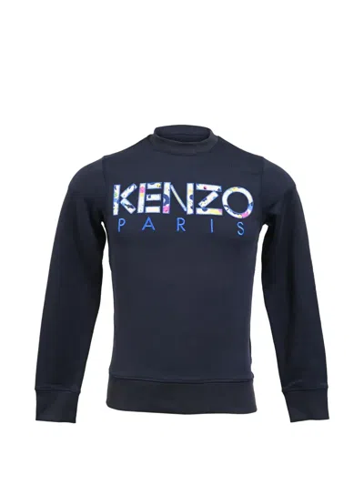 Pre-owned Kenzo Classic Paris Logo Sweatshirt In Blue