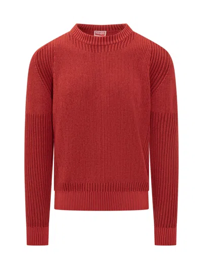 Kenzo Classic Pullover Sweater For Men - Medium In Medium Red