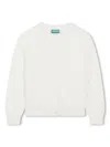 Kenzo Classic Round Neck Cardigan In White