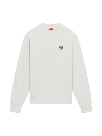 Kenzo 'lucky Tiger Crest' Embroidered Classic Sweatshirt In Grey