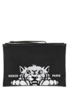 Kenzo Pochette Nera Con Ricamo Tigre In Black