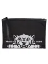 Kenzo Pochette Nera Con Ricamo Tigre In Black