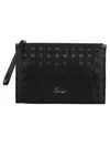 Kenzo Woven-pattern Wash Bag In Black