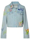 Kenzo Womens Blue Denim Floral-embroidered Chest-pocket Denim Jacket In Blue