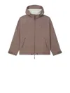 Kenzo Dove Grey Zip-up Jacket With Hood In Brown