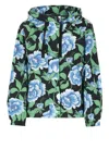 Kenzo Peonies Print Windbreaker Jacket In Green