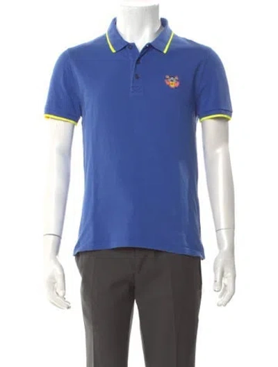 Pre-owned Kenzo Collar Short Sleeve Polo Shirt In Blue