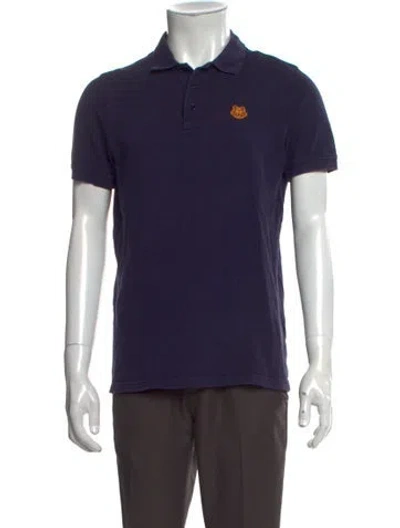 Pre-owned Kenzo Collar Short Sleeve Polo Shirt In Blue