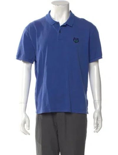 Pre-owned Kenzo Collar Short Sleeve Polo Shirt In Blue