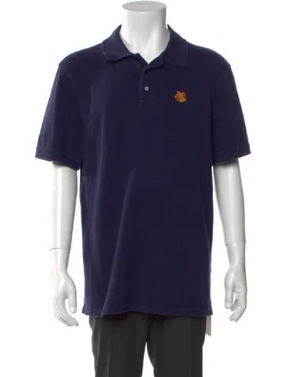 Pre-owned Kenzo Collar Short Sleeve Polo Shirt In Blue