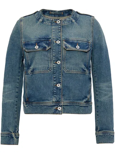 KENZO COLLARLESS DENIM JACKET