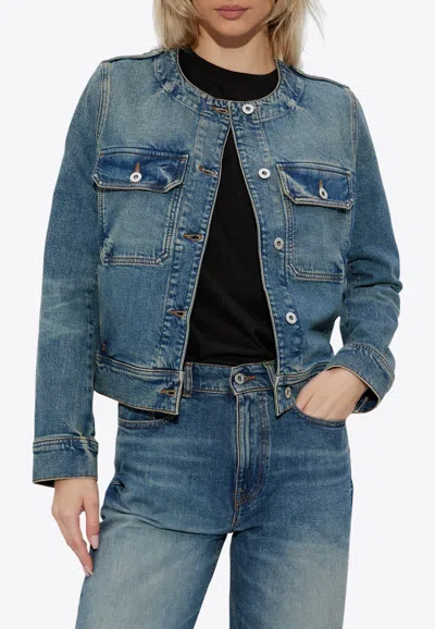 KENZO COLLARLESS DENIM JACKET