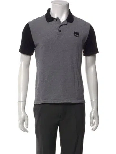 Pre-owned Kenzo Colorblock Pattern Collar Polo Shirt In Black