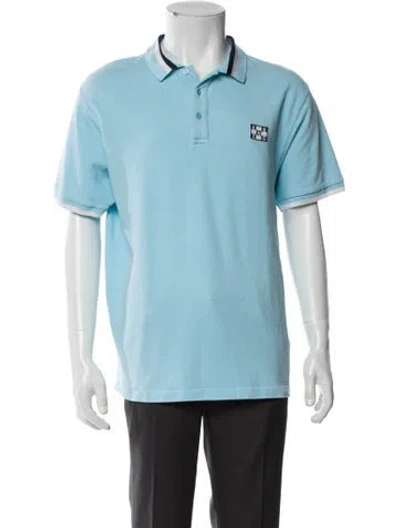 Pre-owned Kenzo Colorblock Pattern Collar Polo Shirt In Blue