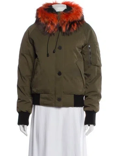 Pre-owned Kenzo Colorblock Pattern Down Jacket In Green