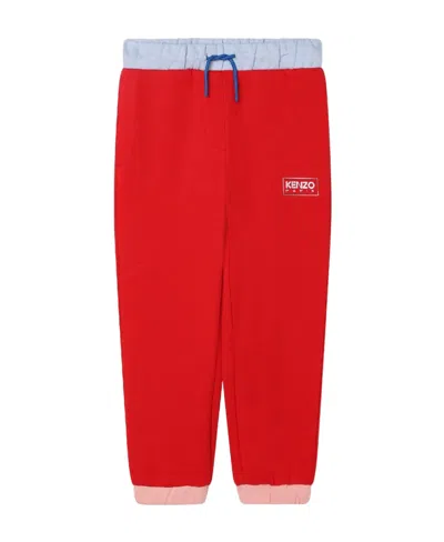 Kenzo Colour-block Cotton Blend Track Pants In Yellow