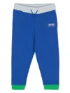 Kenzo Colour-block Cotton Track Pants In Blue