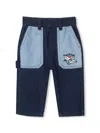 Kenzo Denim Jeans For Baby Boy With Logo In Blue