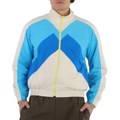 Pre-owned Kenzo Colourblock Nylon Windbreaker Jacket In Beige