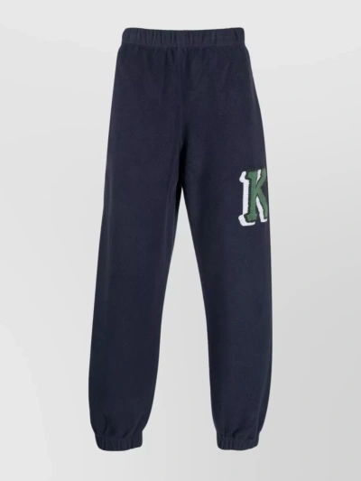Kenzo Comfortable Ribbed Straight Trousers In Blue